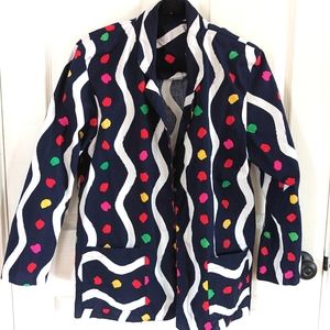 Pattern cotton blazer